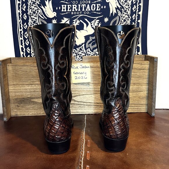 Vintage Lucchese Handmade Sienna-Brown Ultra Hornback Cowboy Boots in Men\'s 11D main image 7